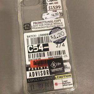 Label Pattern Clear Phone Case